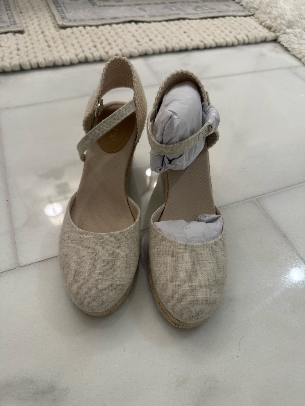 NWOT JCrew Linen Espadrille Platform Heels Size 8.5